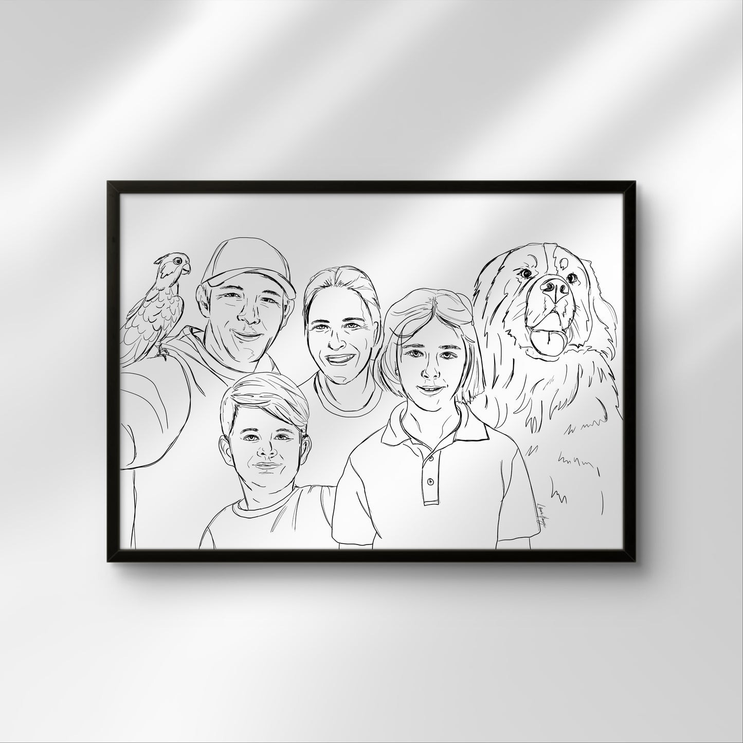 Custom Line Art Family Portraits - Perfect Gift for Father’s Day, baby, wedding, engagement