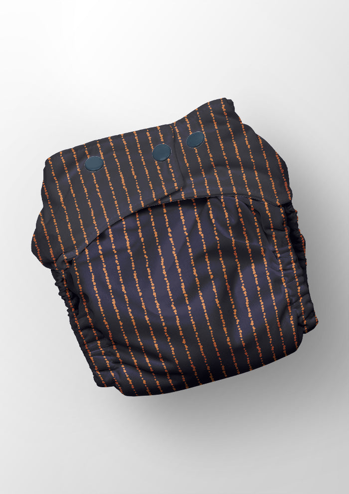 Painter’s Pinstripe - Orange on Navy