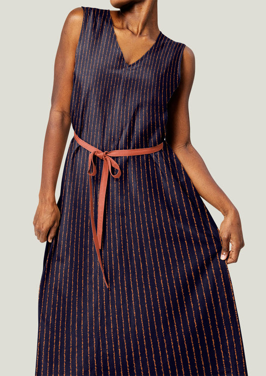 Painter’s Pinstripe - Orange on Navy