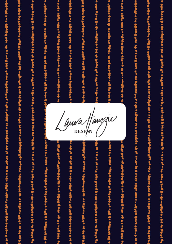 Painter’s Pinstripe - Orange on Navy