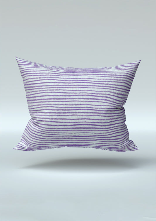 Cushion mockup featuring the Plough Lines pattern by Laura Hamzic, Australian surface pattern designer