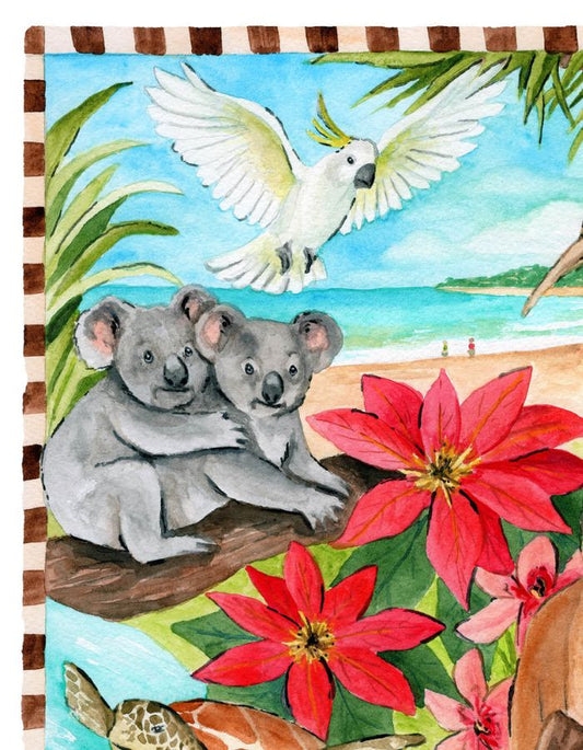 Hand-painted Queensland illustration capturing iconic locations, flora and lifestyle of Queensland Australia