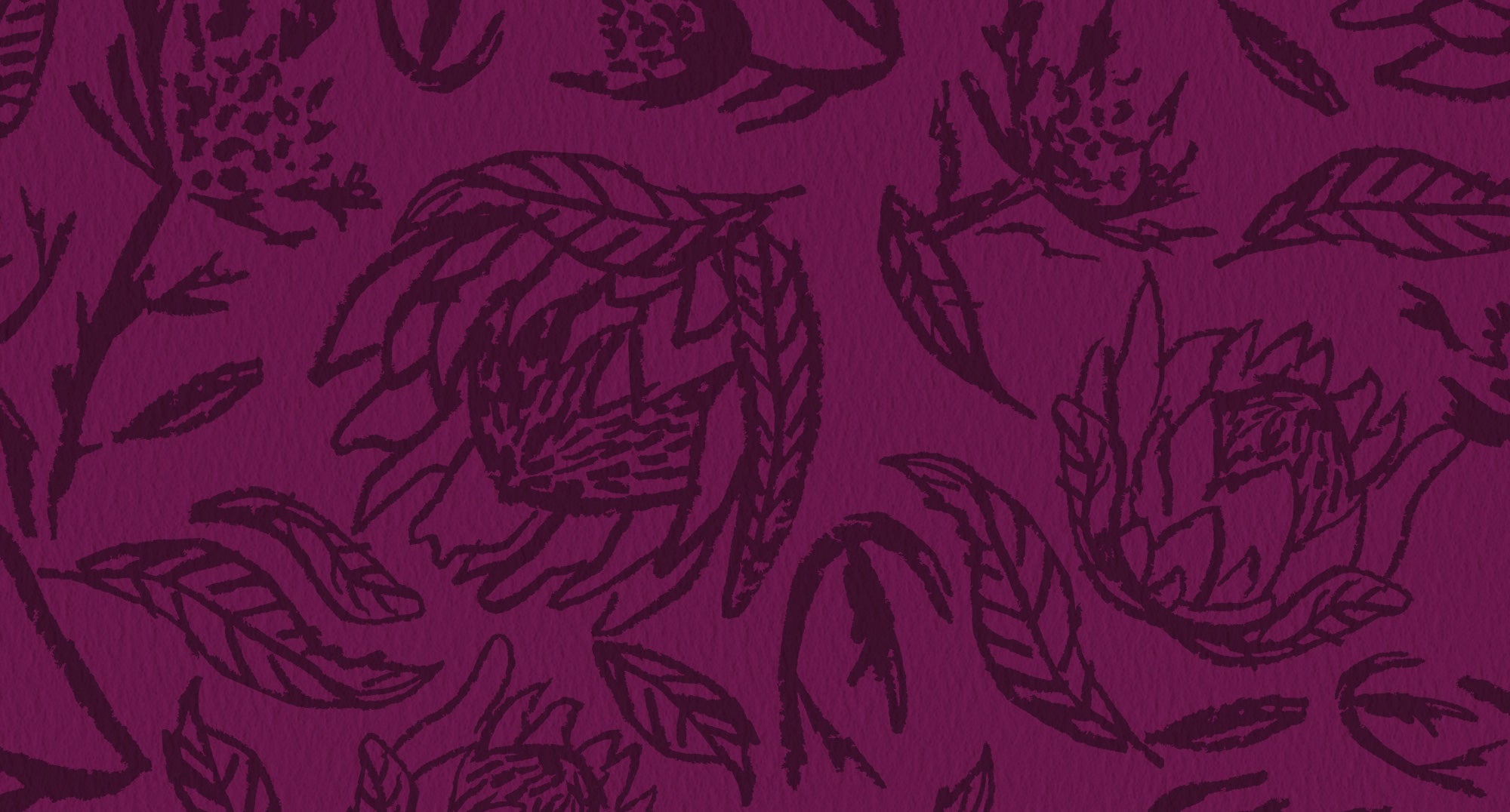 Protea and Sea Holly floral surface pattern design by Laura Hamzic – bold botanical artwork available for fabric, homewares, and product licensing