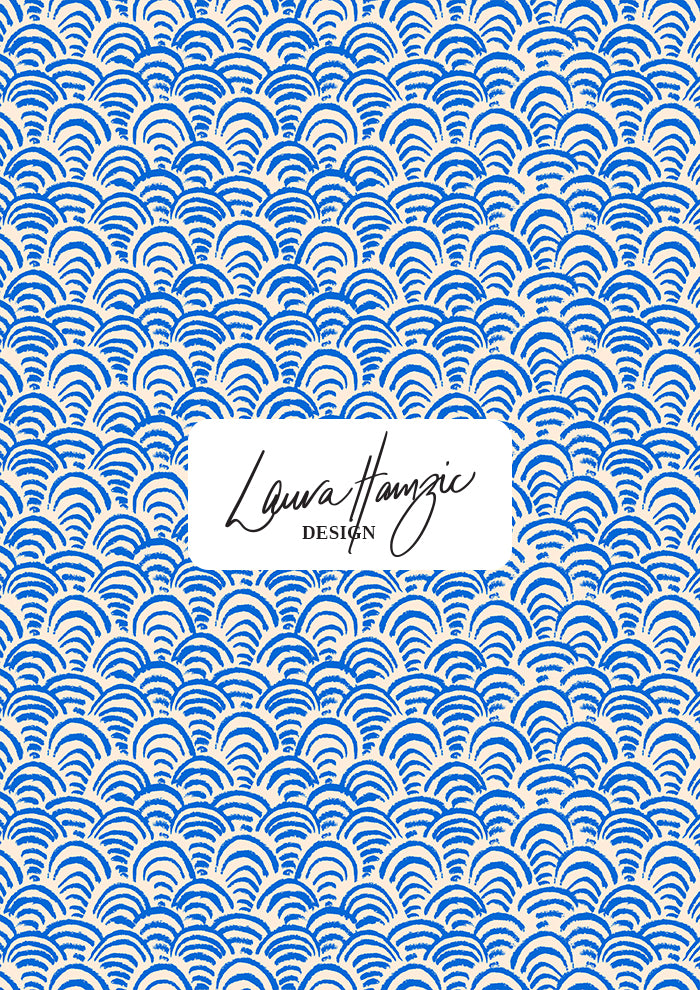 Sand Dune Scallop surface pattern – rhythmic scallop design inspired by rippling sand dunes. Hand-drawn in coloured pencil with bold texture and movement, Australian surface pattern design for kidswear, textiles, wallpaper, and summer products.