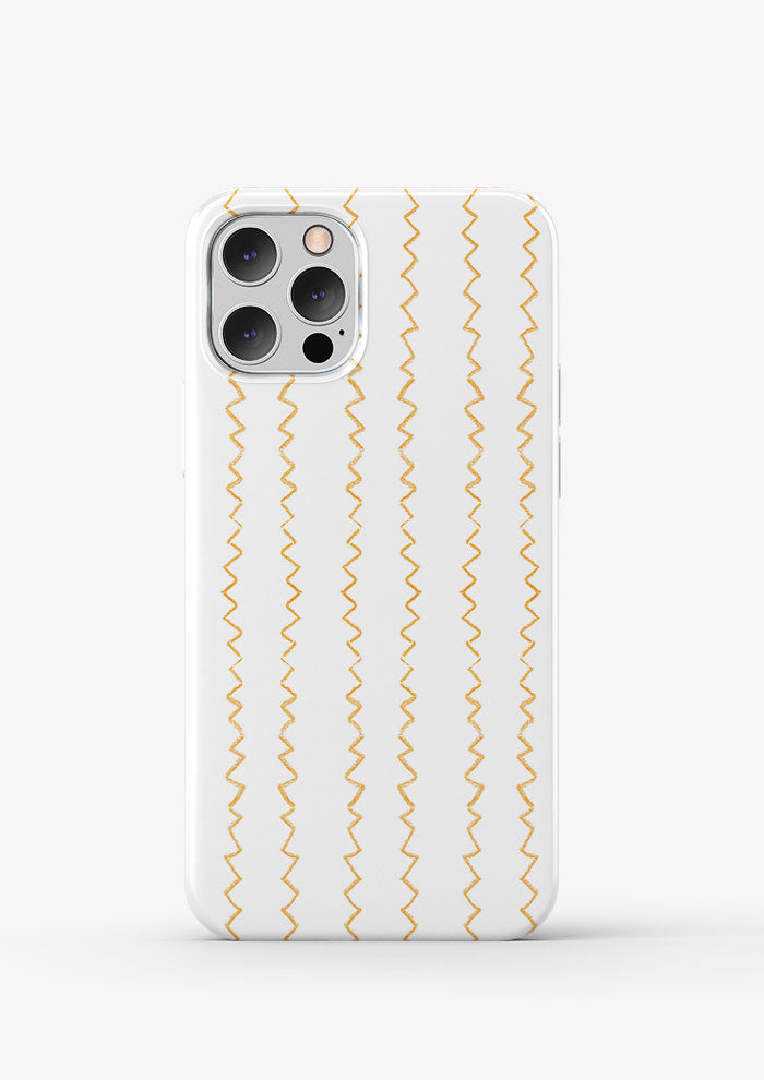 Phone case mockup featuring the Stitch in Time pattern by Laura Hamzic, Australian surface pattern designer