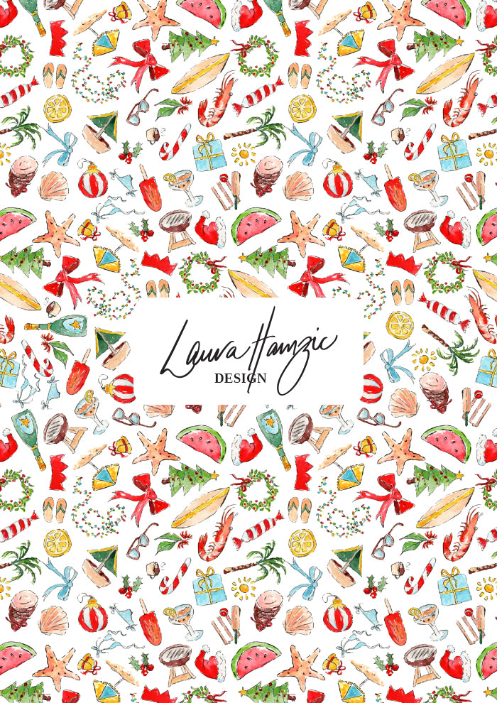 Australian Christmas surface pattern design with Summer designs by Sydney Pattern Designer Laura Hamzic