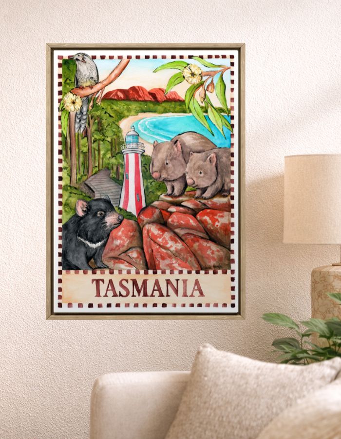 Australia Tasmania souvenir print inspired by nature, national parks and coastal views