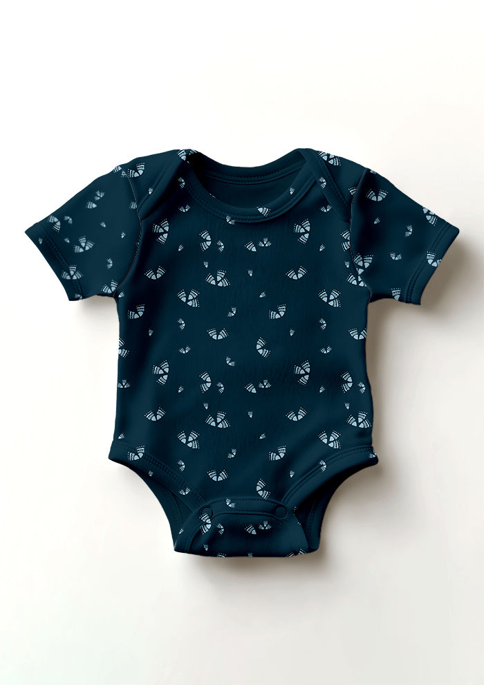Australian onesie pattern design by Laura Hamzic - Wanderbloom features playful watercolour eucalypt blossoms scattered organically across the surface