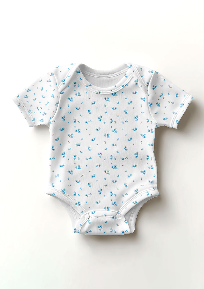 Wanderbloom pattern design by Laura Hamzic - whimsy australian pattern on a onesie