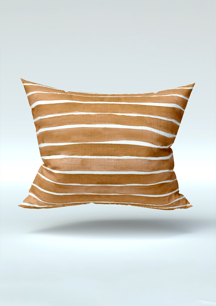 Tan Washed Stripe pattern on fabric mockup. Pattern design by Laura Hamzic, Australian Artist.