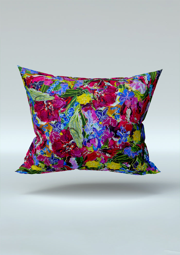 Cushion mockup showcasing the Wild Blooms pattern by Laura Hamzic, Australian surface pattern designer
