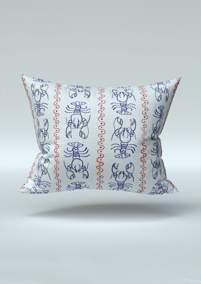 Cushion mockup showcasing the Yabby Races pattern by Laura Hamzic, Australian surface pattern designer