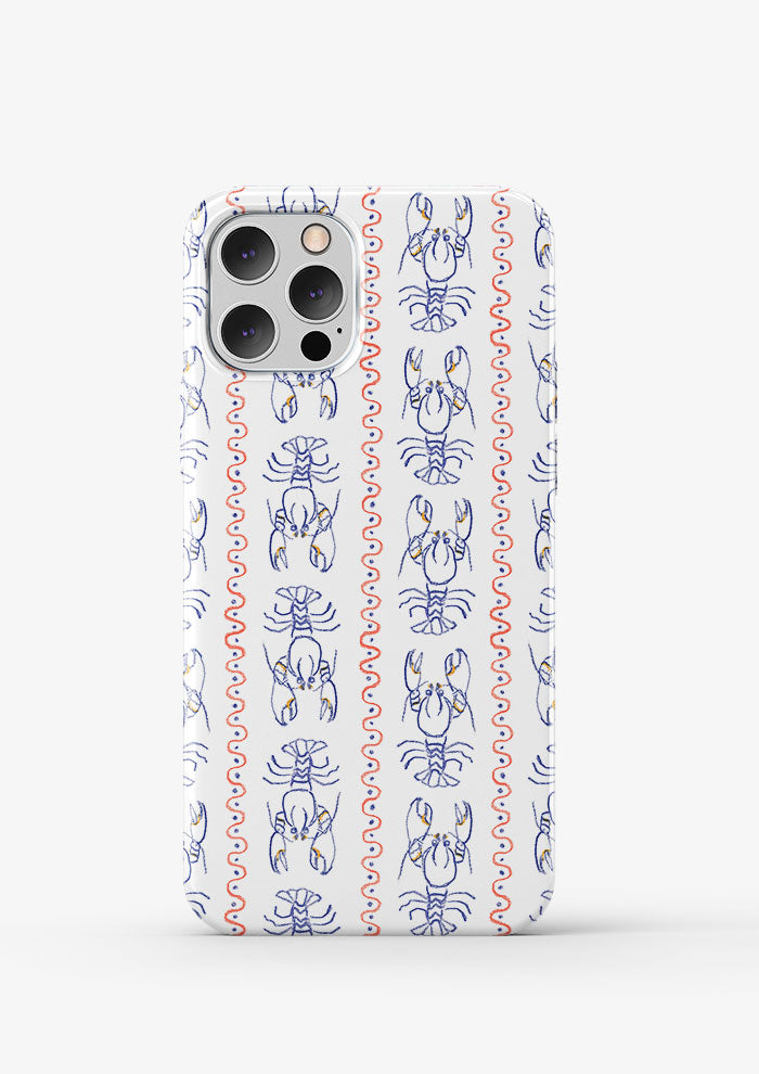 Phone case mockup featuring the Yabby Races pattern by Laura Hamzic, Australian surface pattern designer