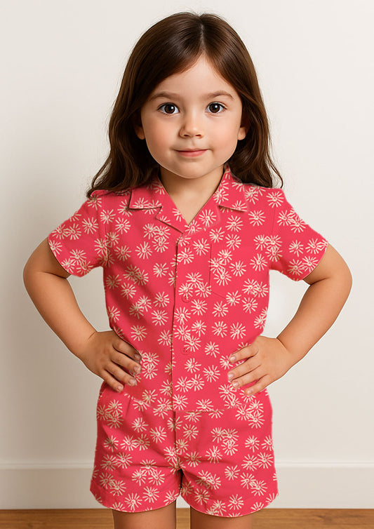 Kids pyjamas with Flicker Flower eucalyptus blossom pattern – loose hand-drawn coloured pencil florals, joyful botanical surface pattern design for children’s sleepwear.