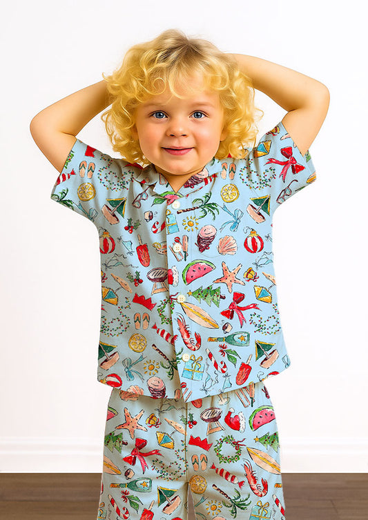 Queensland summer Christmas pattern for pyjamas - family matching Christmas pj sets pattern design