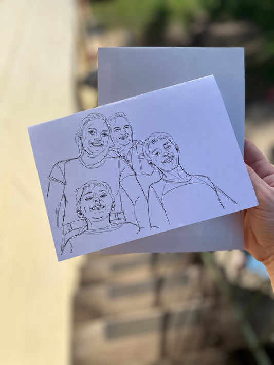 Custom Line Art Family Portraits -  Perfect Gift for Father’s Day, baby, wedding, engagement