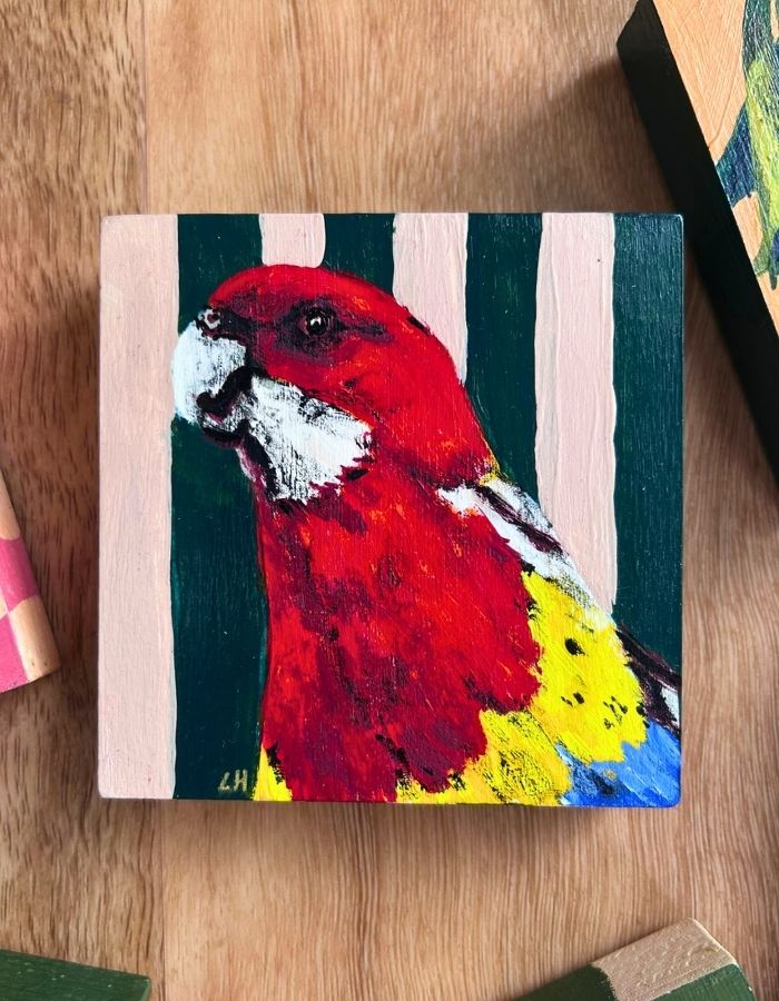 Look at the Beautiful Colours original eastern rosella painting