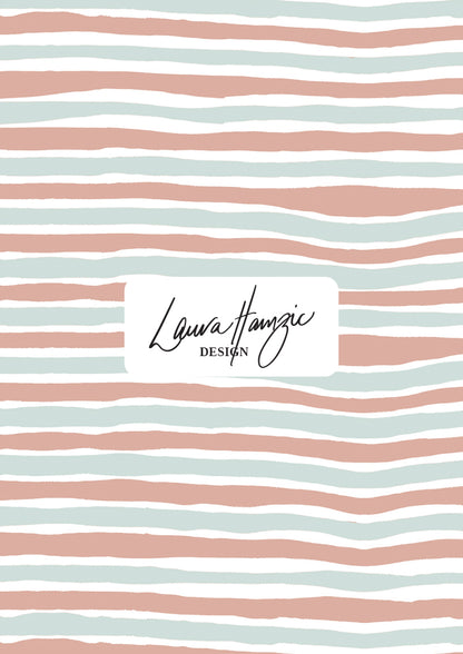 Bush Blush Stripe in large scale, wide, flowing brushstrokes in gentle bush-inspired tones.