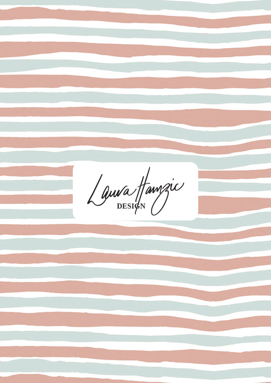 Bush Blush Stripe in large scale, wide, flowing brushstrokes in gentle bush-inspired tones.