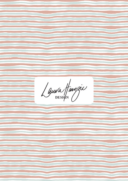 Bush Blush Stripe in small scale, closely spaced hand-drawn stripes, ideal for accessories and small-format prints.
