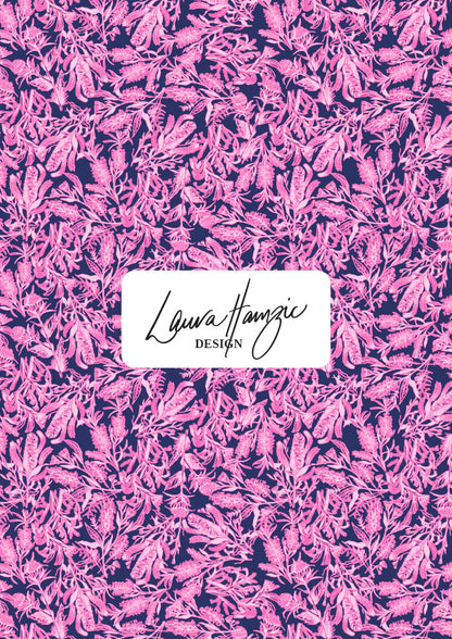 Bush Blooms - Pink on Navy
