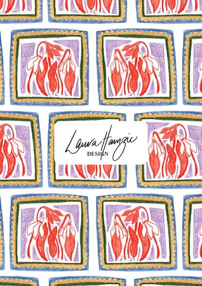 Large-scale Chilli Patch pattern by Laura Hamzic, Australian surface pattern designer