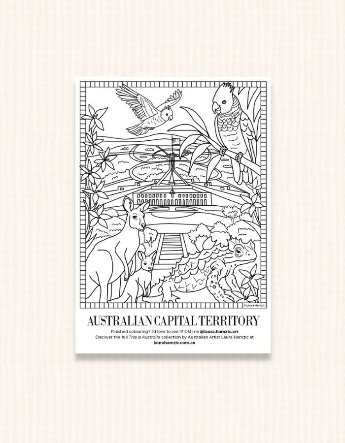 Free Australian Capital Territory Colouring Page