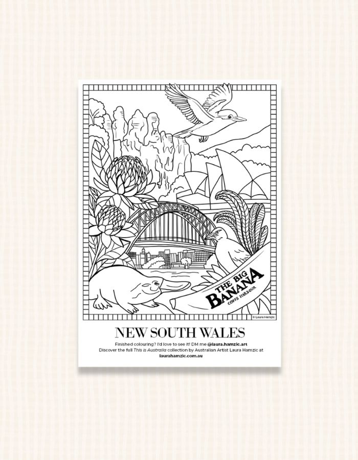 Free New South Wales Colouring Page