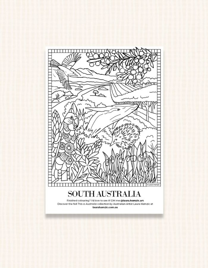 Free South Australia Colouring Page