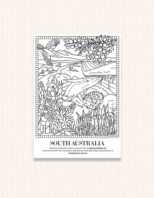 Free South Australia Colouring Page