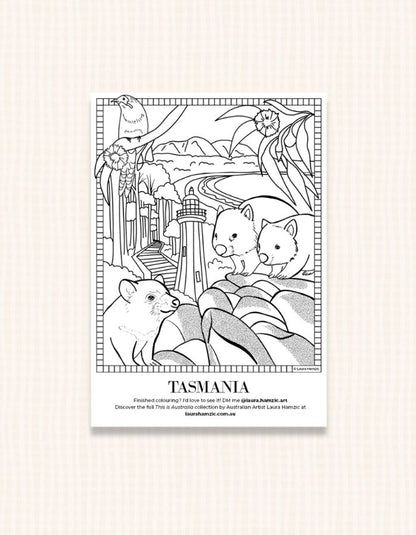 Free Tasmania Colouring Page