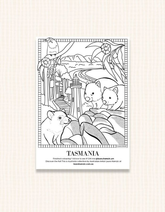 Free Tasmania Colouring Page