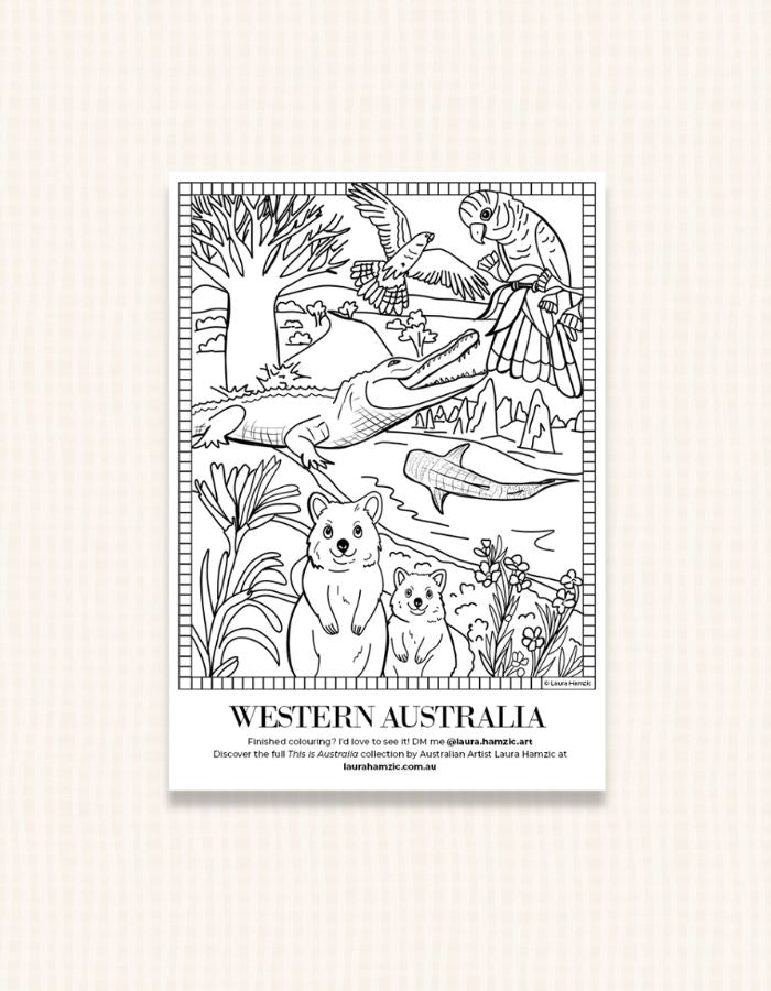 Free Western Australia Colouring Page