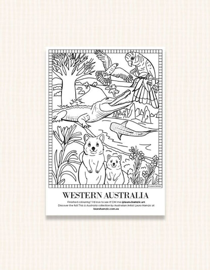 Free Western Australia Colouring Page
