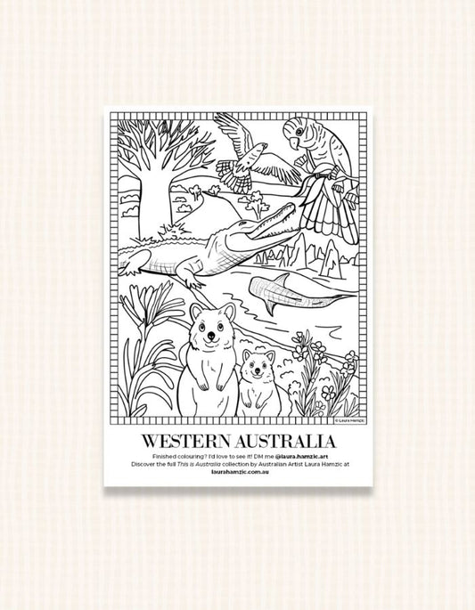 Free Western Australia Colouring Page