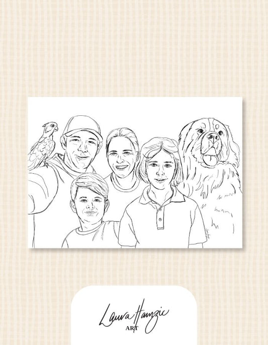 Custom Digital Line Art Portraits