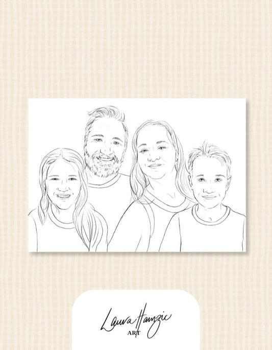 Custom Digital Line Art Portraits