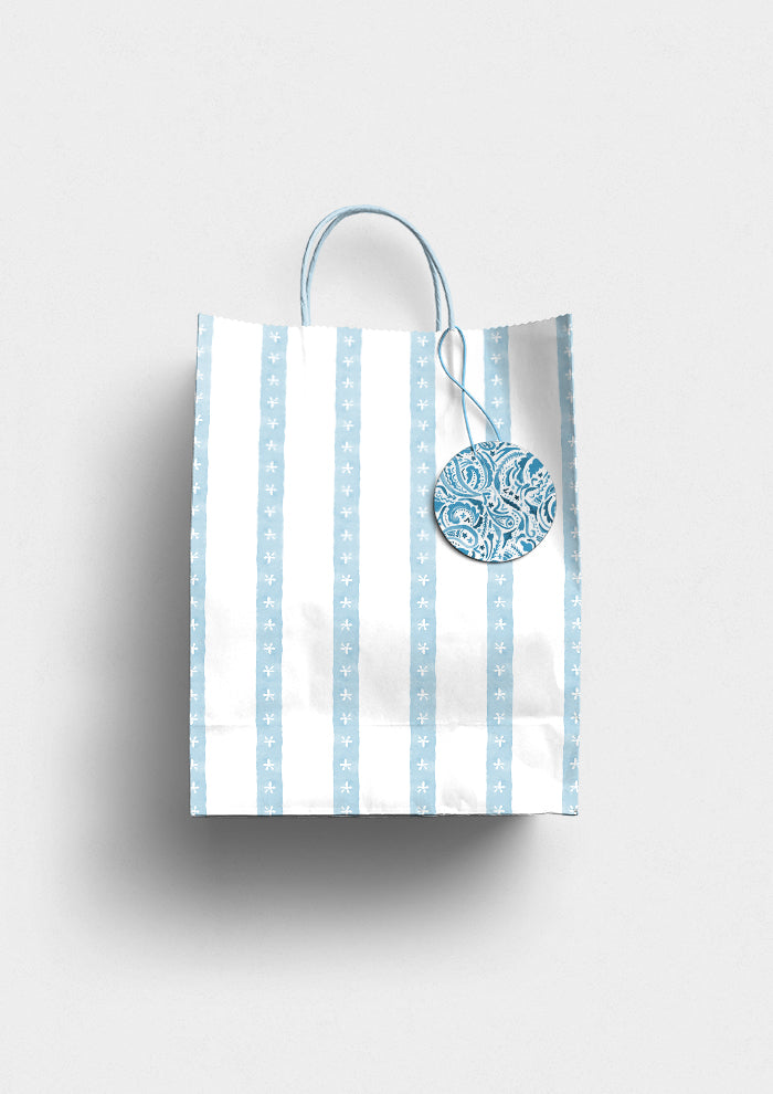 Daisy chain pattern by Laura Hamzic - vertical striped watercolour for stationery and gift bags