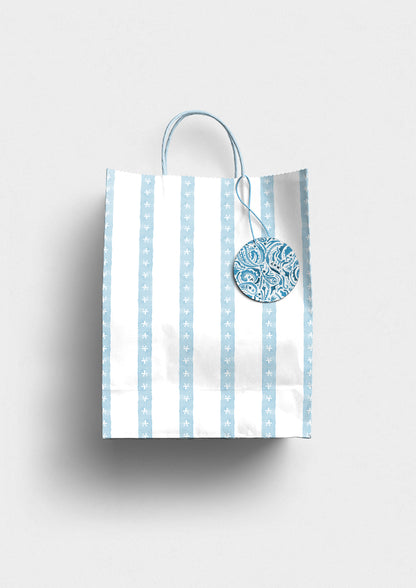 Daisy chain pattern by Laura Hamzic - vertical striped watercolour for stationery and gift bags