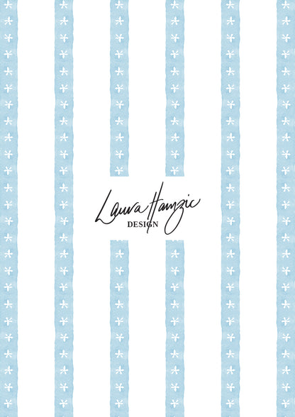 Daisy chain pattern by Laura Hamzic - vertical striped watercolour