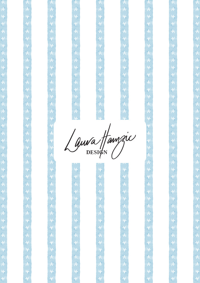 Daisy chain pattern by Laura Hamzic - vertical striped watercolour