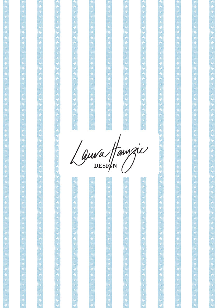 Daisy chain pattern by Laura Hamzic - vertical striped watercolour