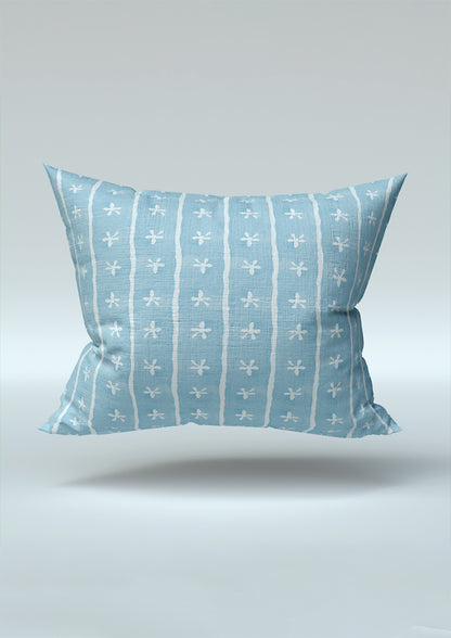 Pattern by Laura Hamzic - Australian Designer - Dancing Daisies - watercolour pattern with cutout daisies on a cushion
