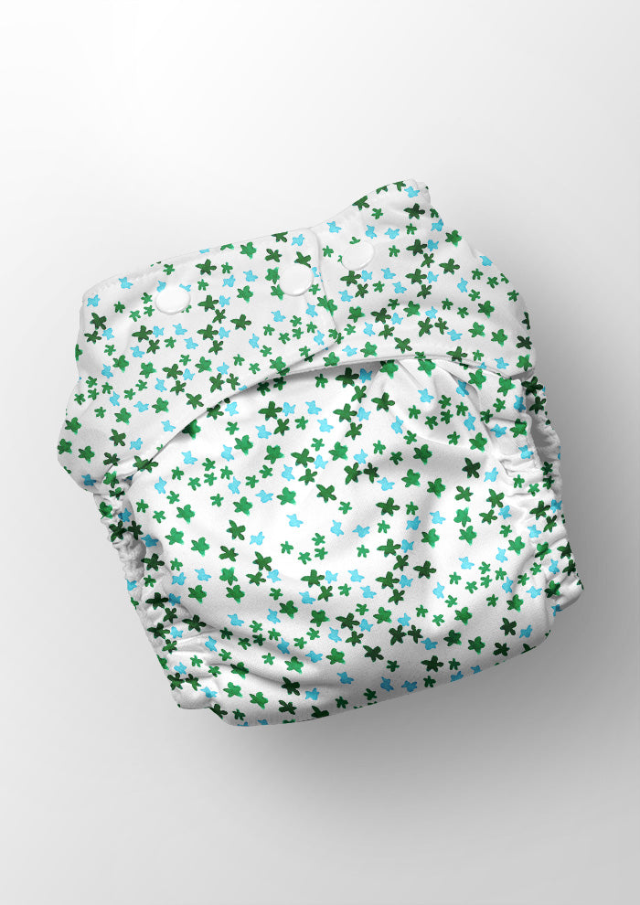 Ditsy Daisy | Green Blue on White