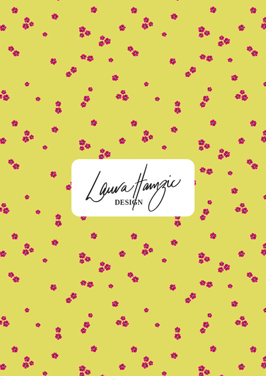 Small-scale Dotty Bloom (Yellow) pattern by Laura Hamzic, Australian surface pattern designer