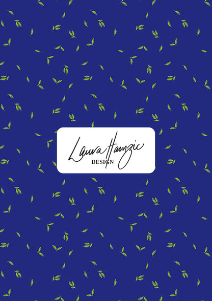 Small-scale Falling Leaves (Blue) pattern by Laura Hamzic, Australian surface pattern designer