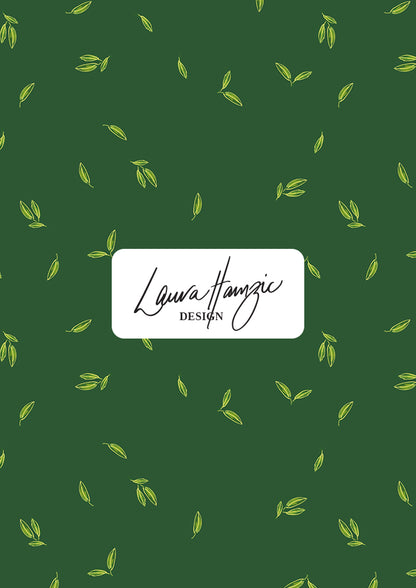 Medium-scale Falling Leaves (Green) pattern by Laura Hamzic, Australian surface pattern designer