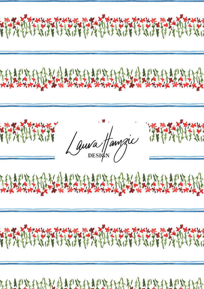Flower Fields large scale Australian watercolour pattern licensing