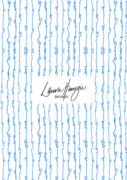 Garden Squiggle (Blue on White) - A Playful Hand-Drawn Pattern for Whimsical Spring Designs by Laura Hamzic - Preview in a Medium Scale