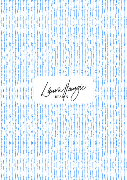 Garden Squiggle (Blue on White) - A Playful Hand-Drawn Pattern for Whimsical Spring Designs by Laura Hamzic - Preview in a Small Scale